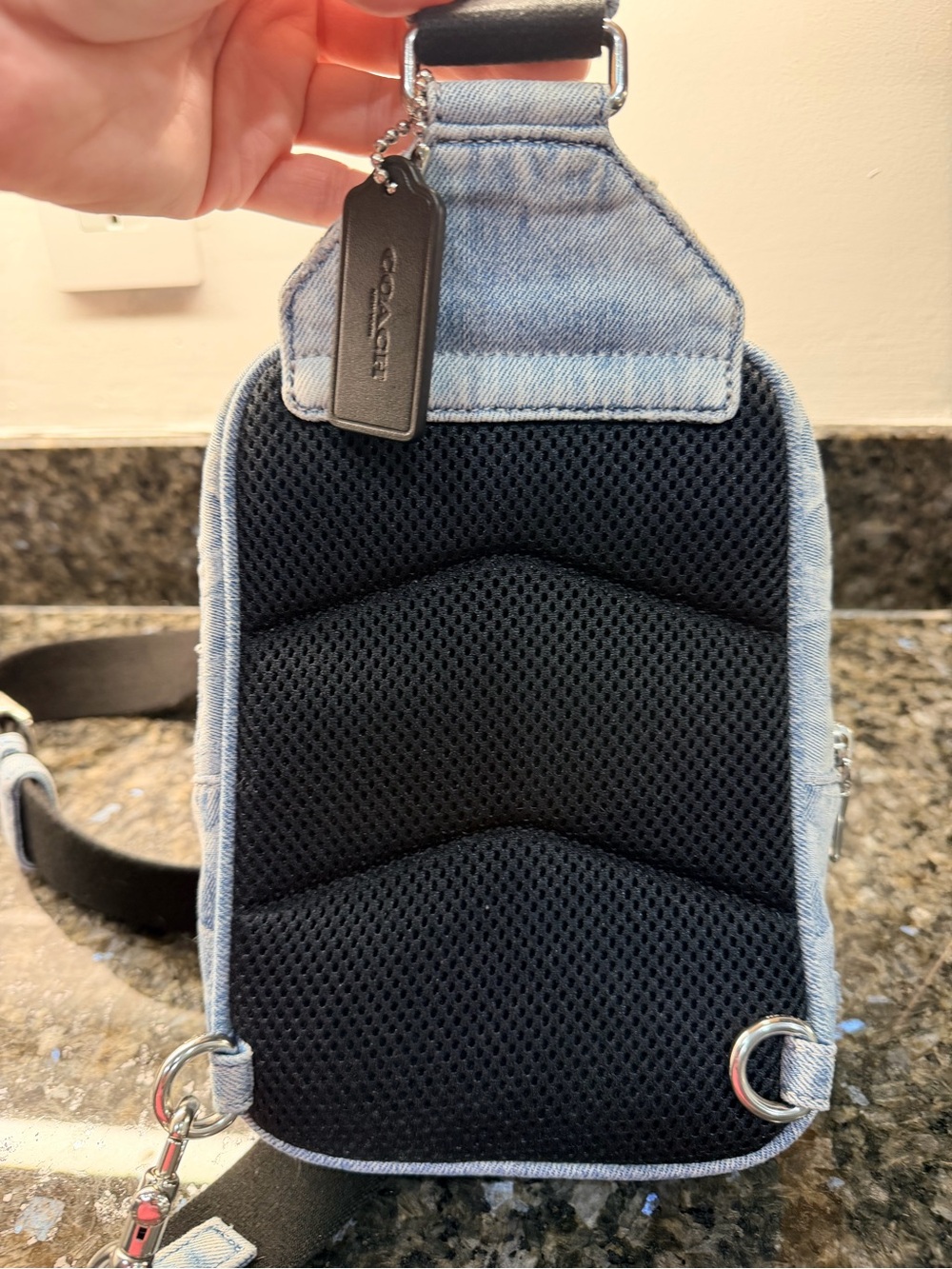 Coach Denim Racer Sling Unisex CET95 - Picture 5 of 9